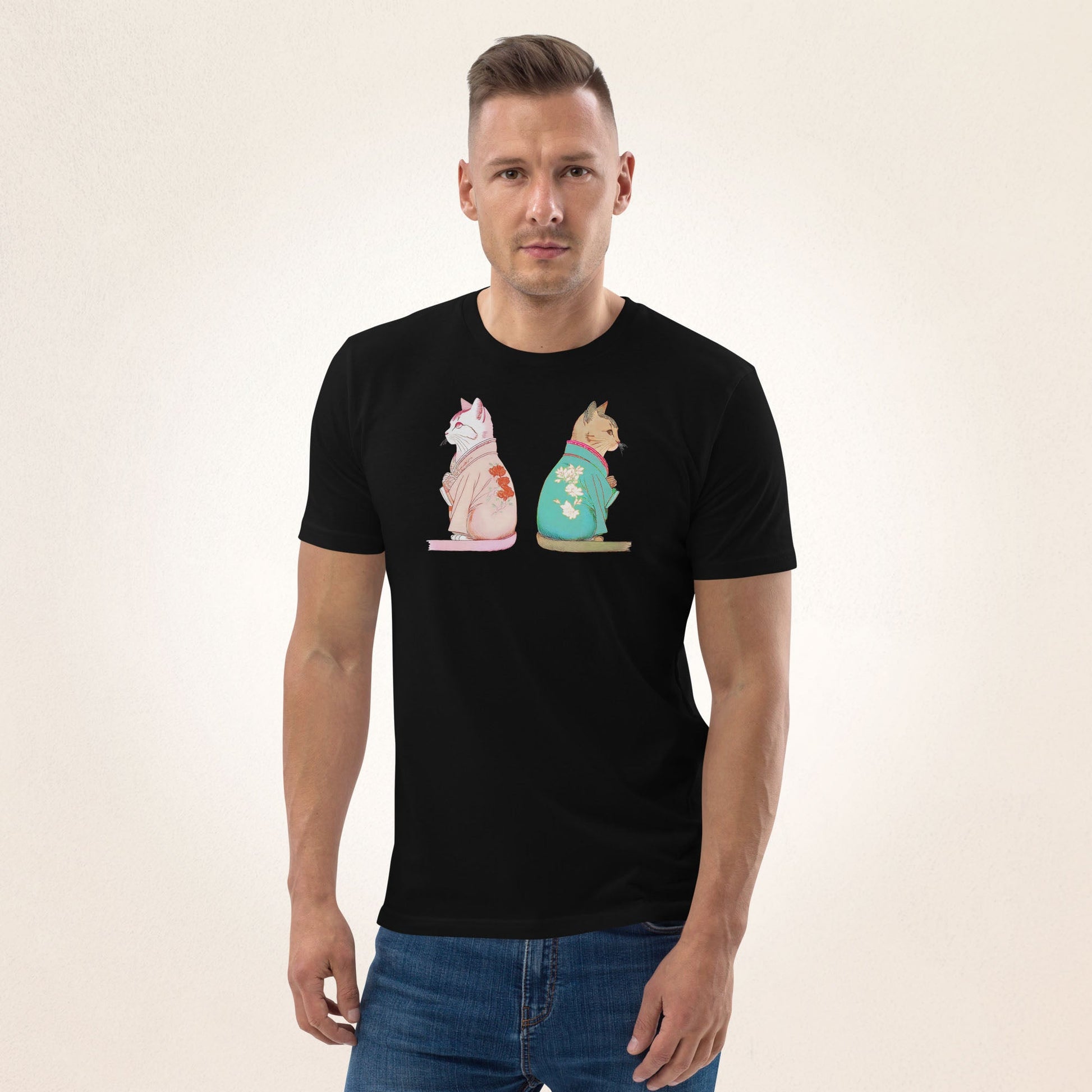 2 Cats with Kimono | organic cotton t-shirt - Gorma & Friends