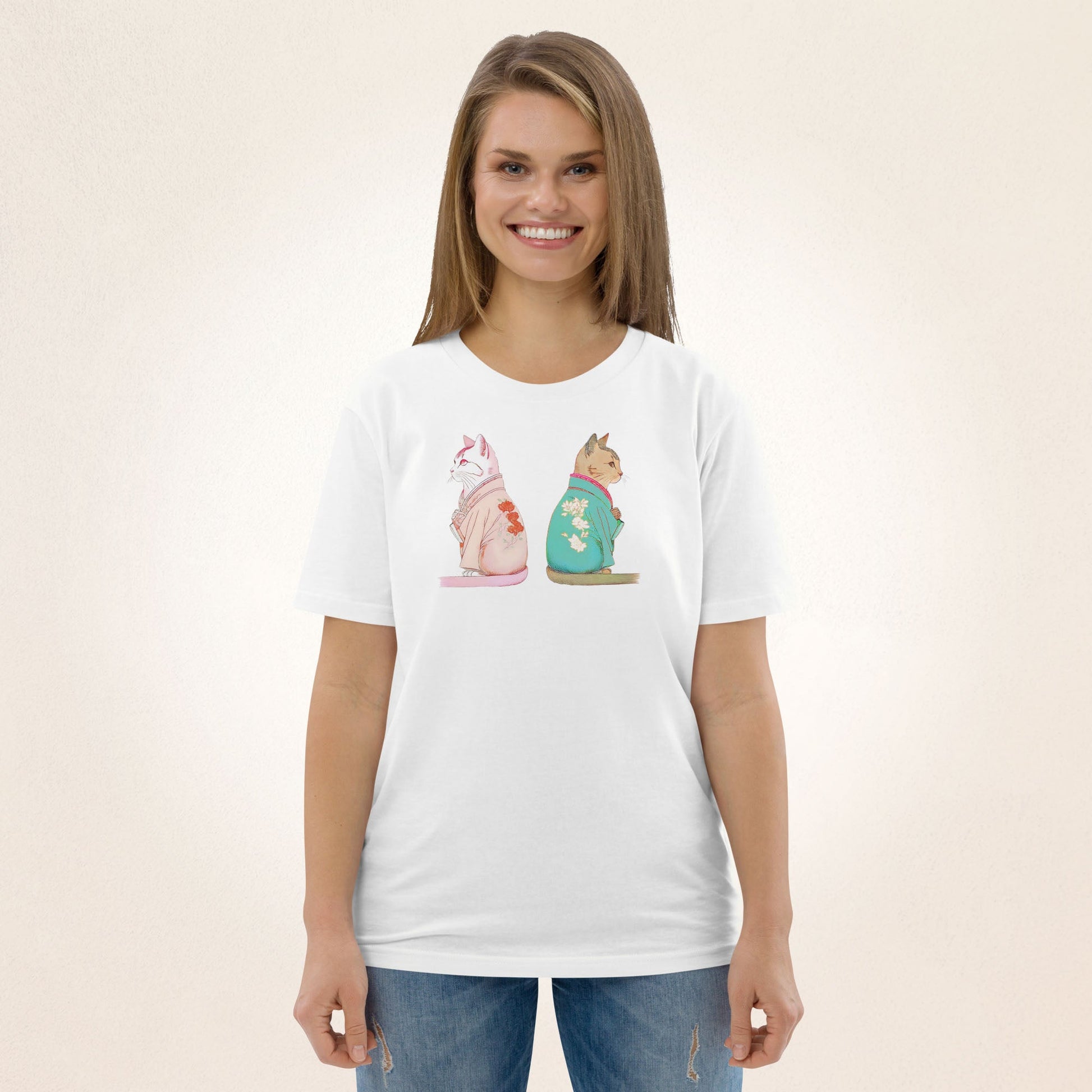 2 Cats with Kimono | organic cotton t-shirt - Gorma & Friends