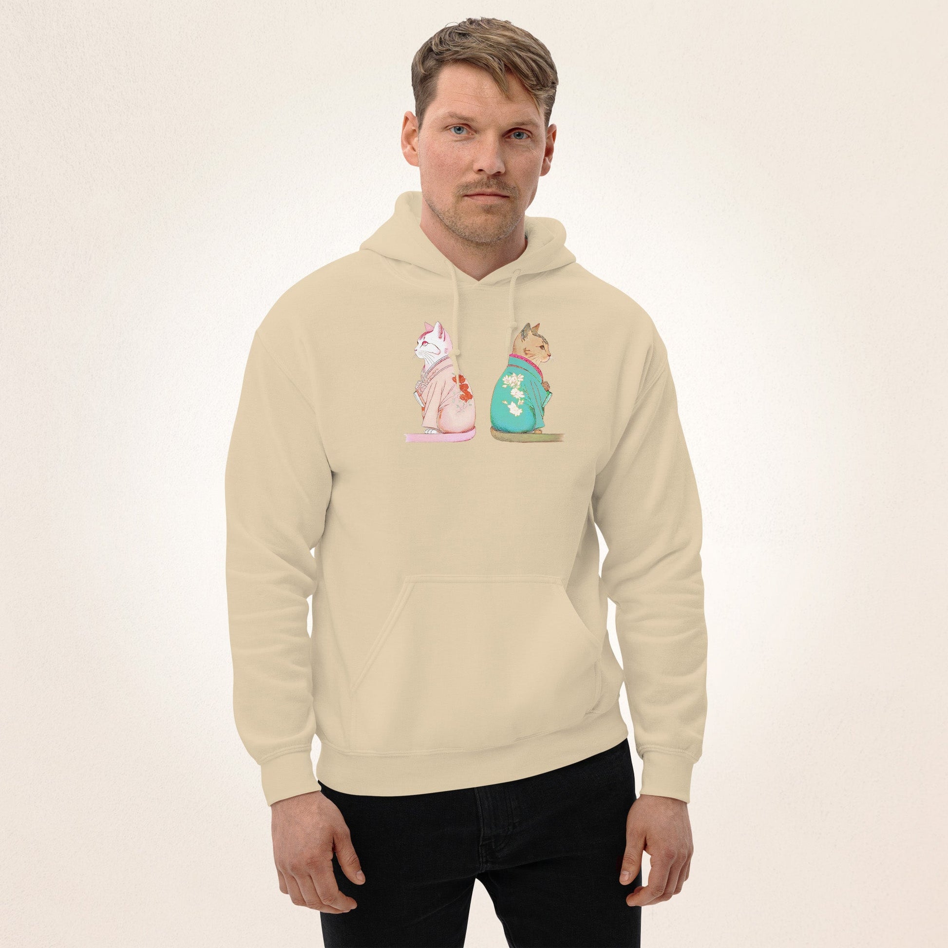 2 Cats with Kimono | Unisex Hoodie - Gorma & Friends