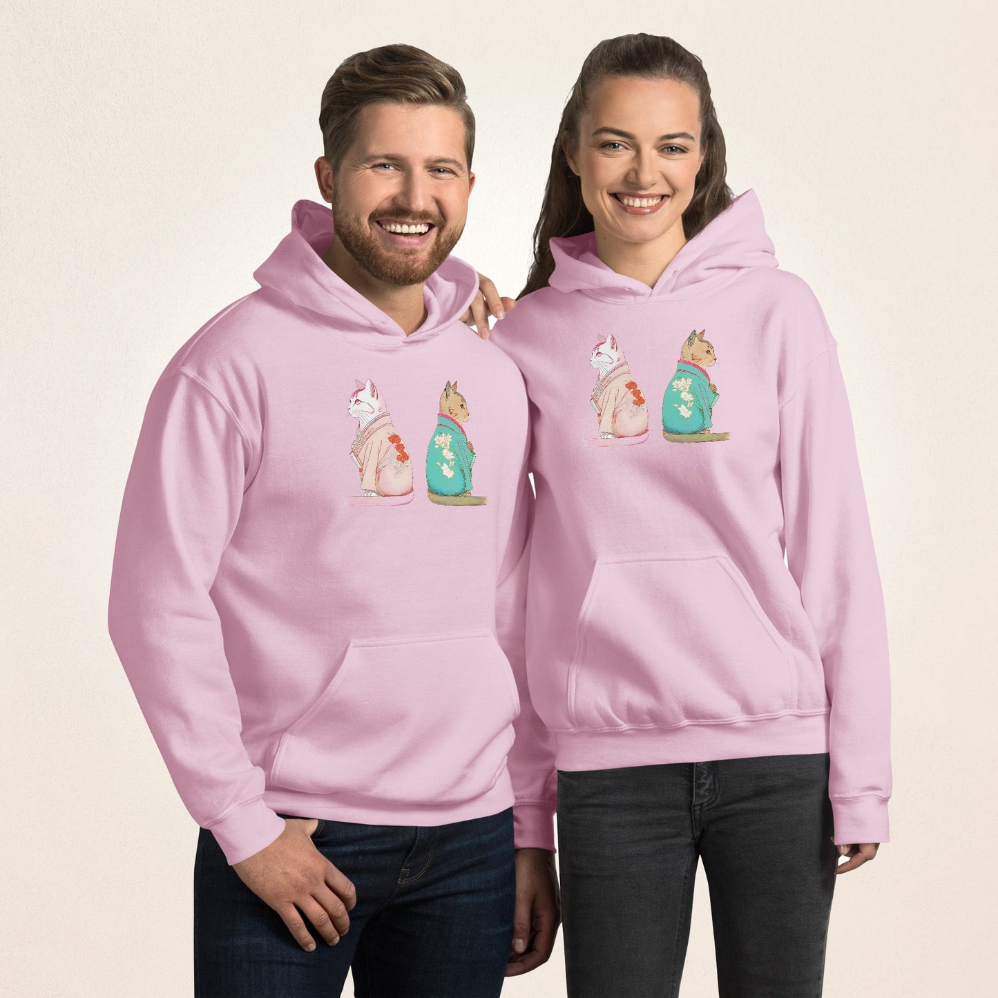 2 Cats with Kimono | Unisex Hoodie - Gorma & Friends