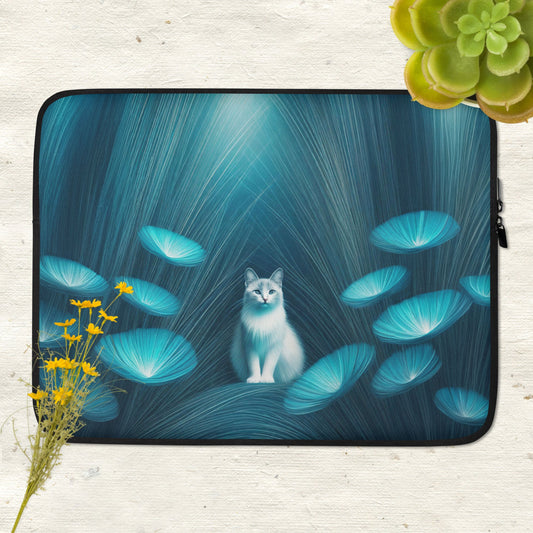 Cat in Blue Garden | Laptop Sleeve | 13" & 15" - Gorma & Friends