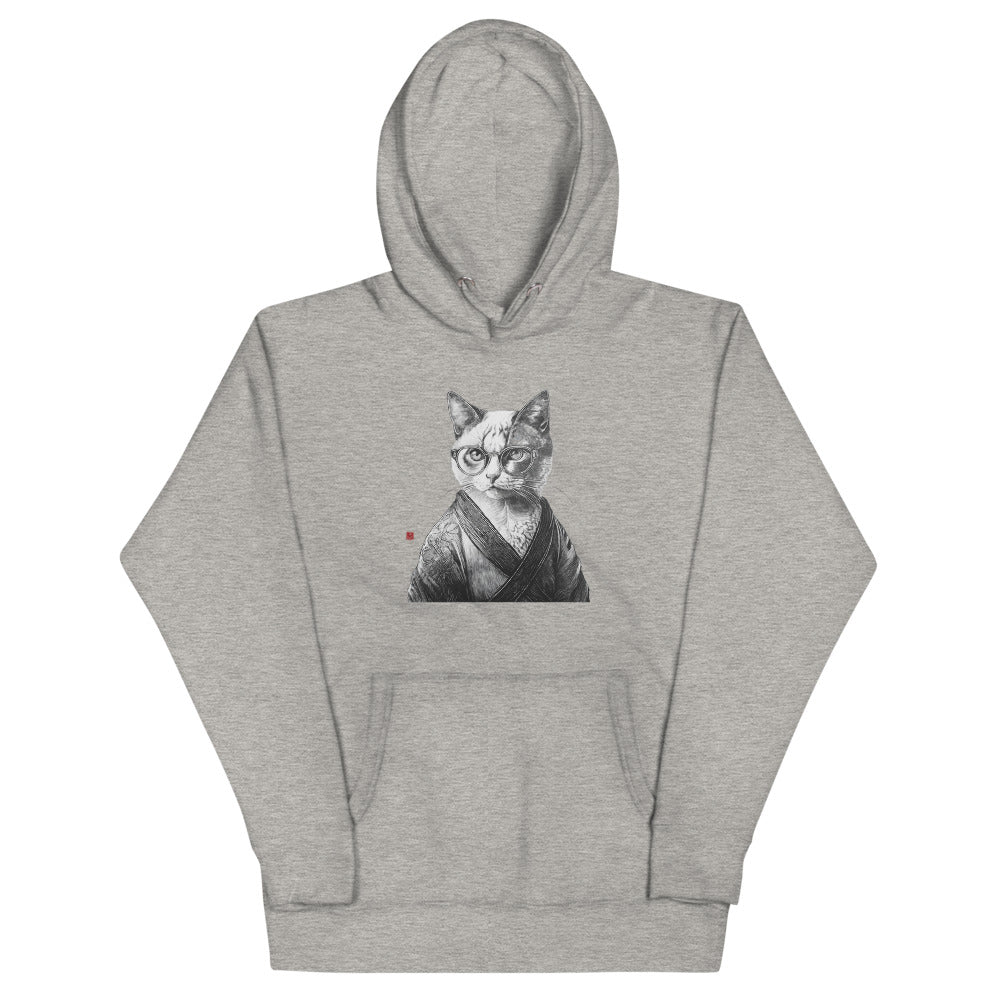 Cat in Kimono 和服の猫 | Black and White Art | Unisex Hoodie - Gorma & Friends