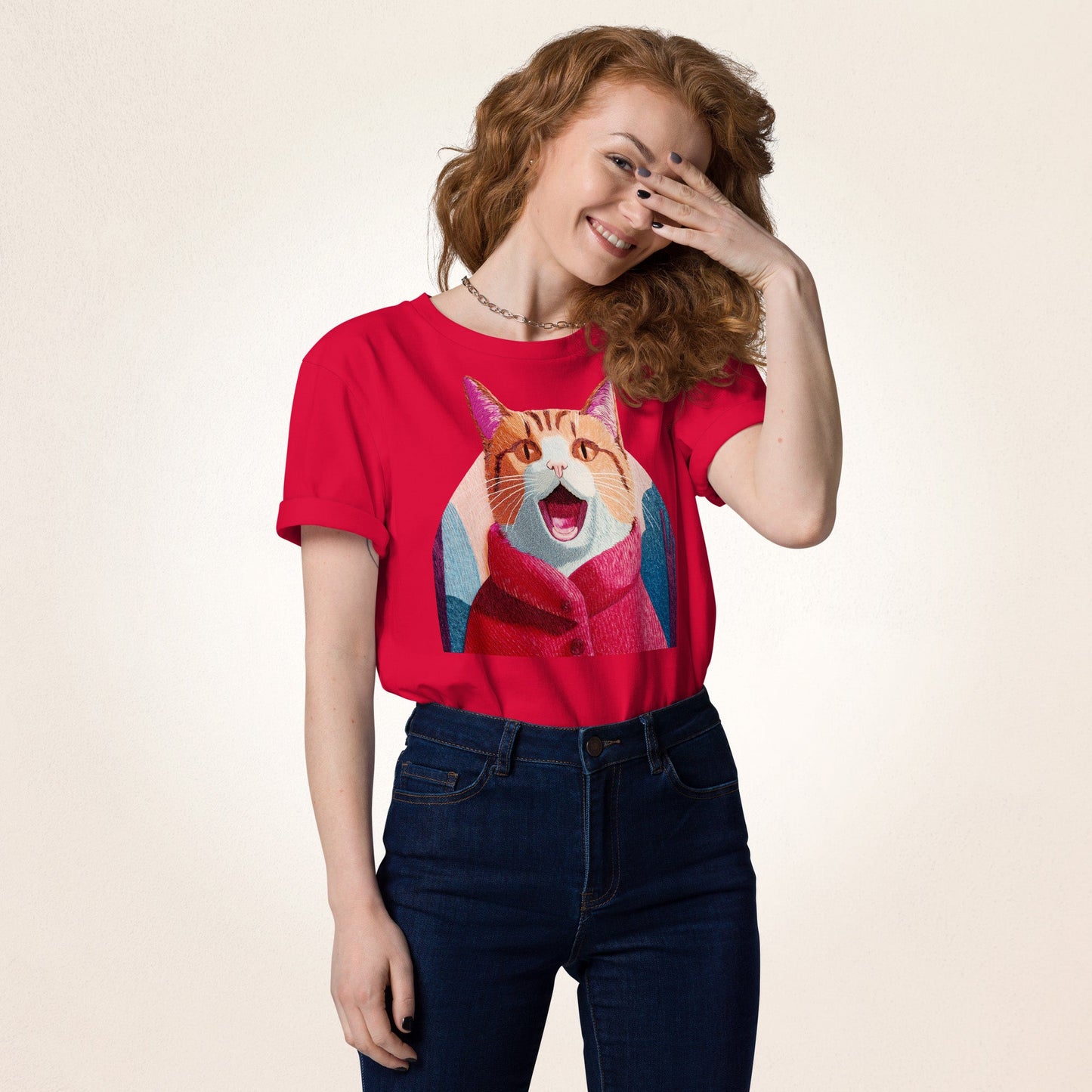 Cat in the Red Coat | Unisex organic cotton t-shirt - Gorma & Friends