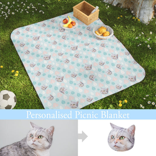 Customized Picnic Blanket for Cat Lovers - Winter Color | 個人化寵物野餐塾（冬色） - Gorma & Friends