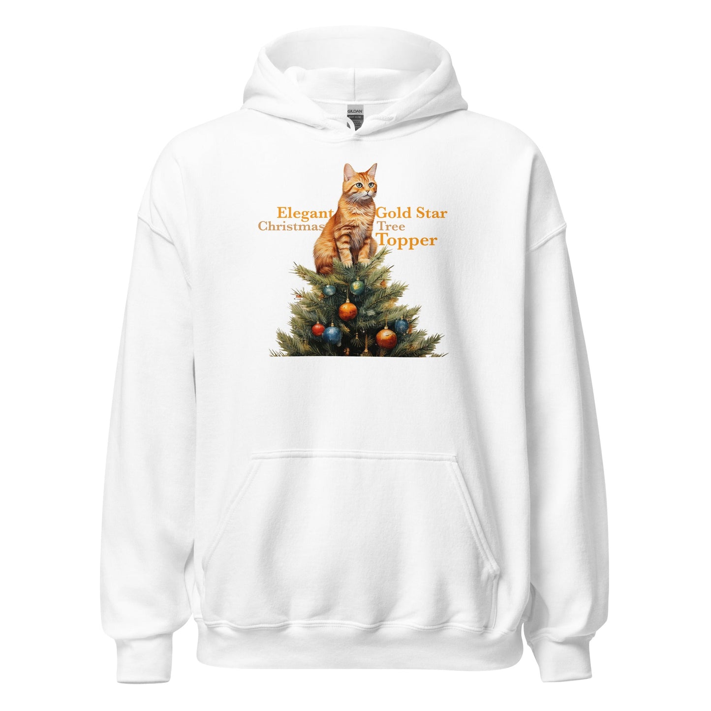 Elegant Gold Star Christmas Tree Topper | Unisex Hoodie - Gorma & Friends