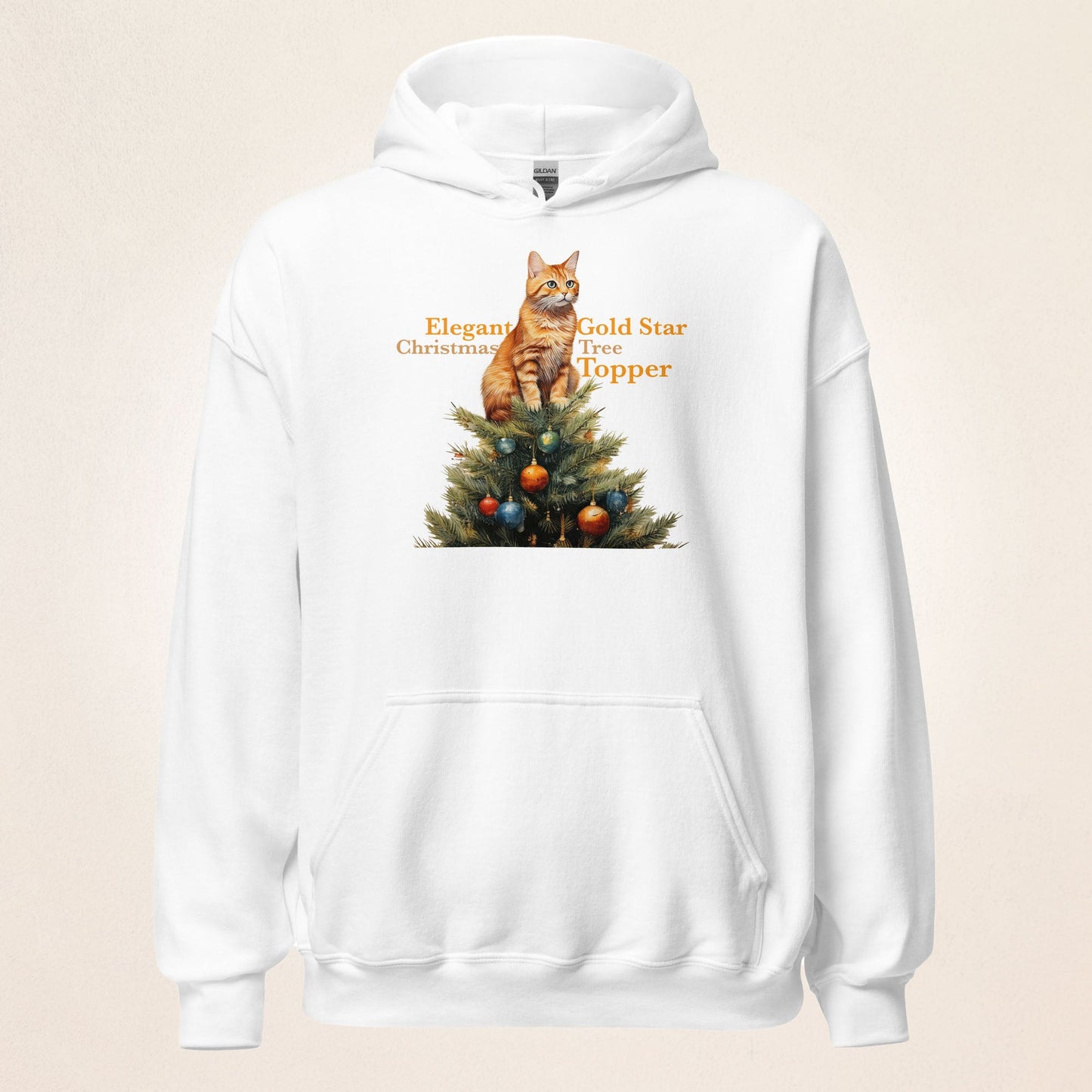 Elegant Gold Star Christmas Tree Topper | Unisex Hoodie - Gorma & Friends