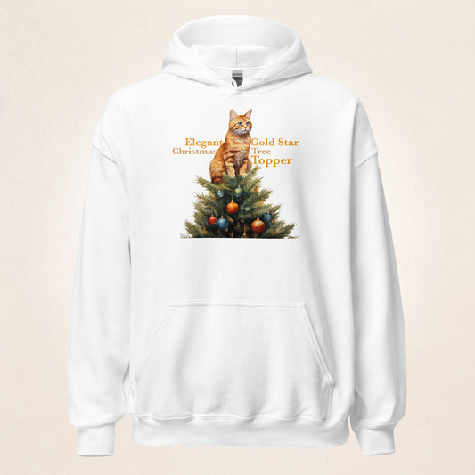 Elegant Gold Star Christmas Tree Topper | Unisex Hoodie - Gorma & Friends