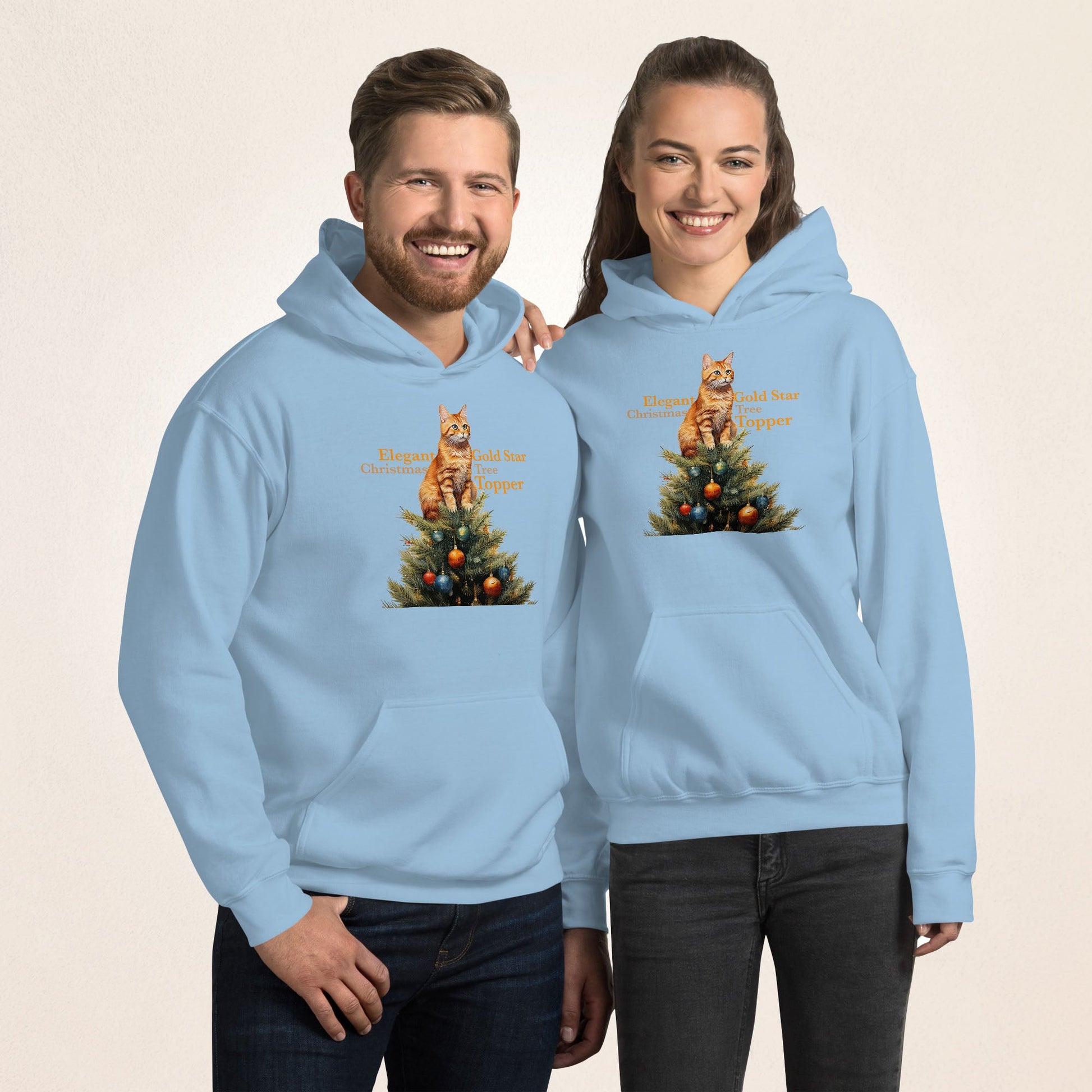 Elegant Gold Star Christmas Tree Topper | Unisex Hoodie - Gorma & Friends