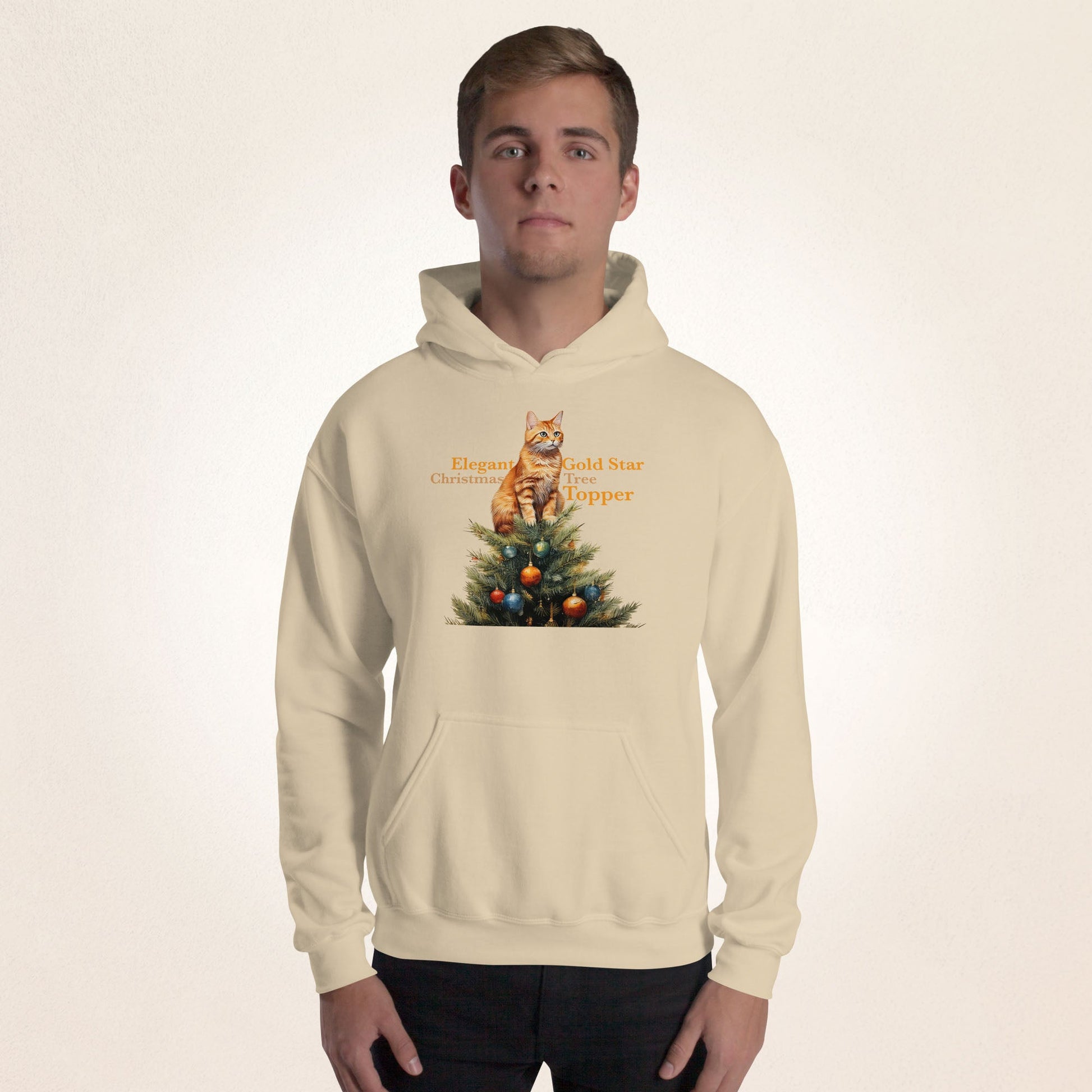 Elegant Gold Star Christmas Tree Topper | Unisex Hoodie - Gorma & Friends