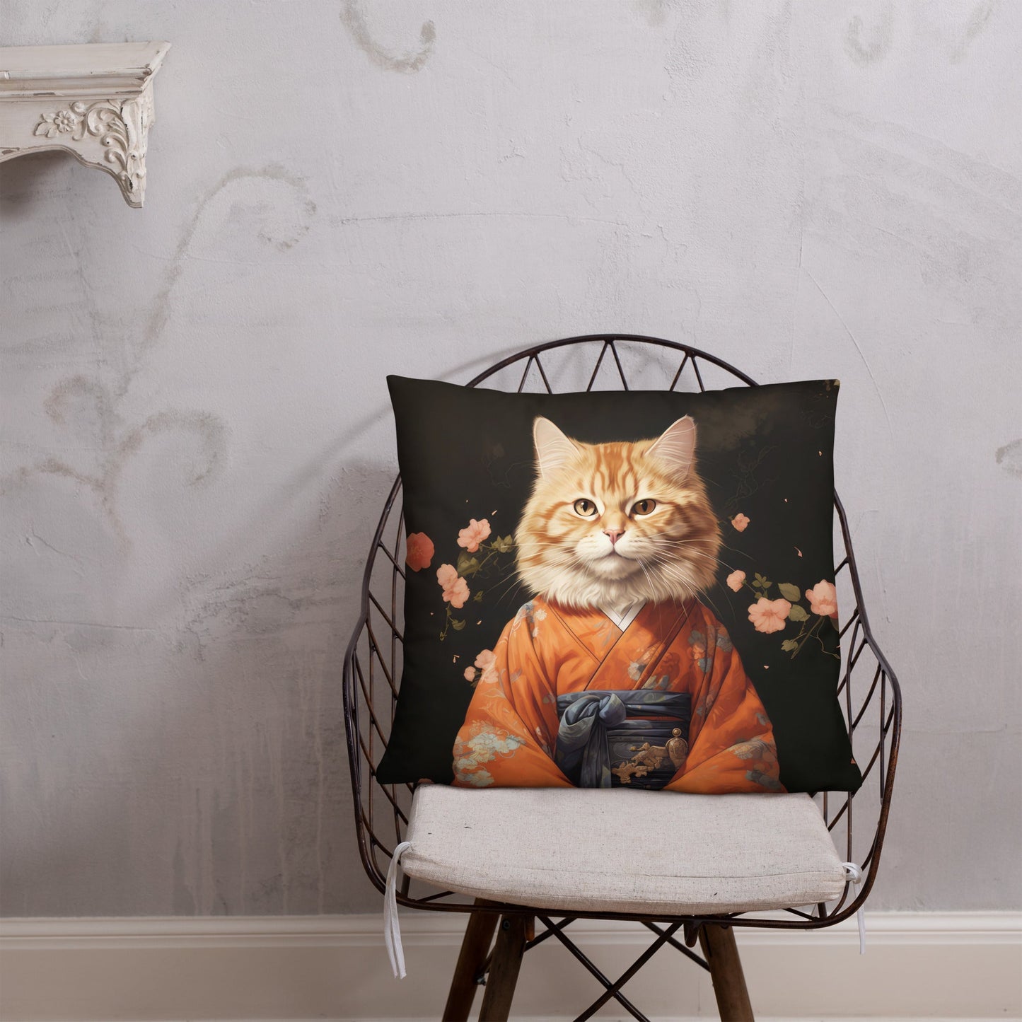 Ginger Cat in Kimono 和服の橘猫 | Pillow | Sofa Cushions - Gorma & Friends