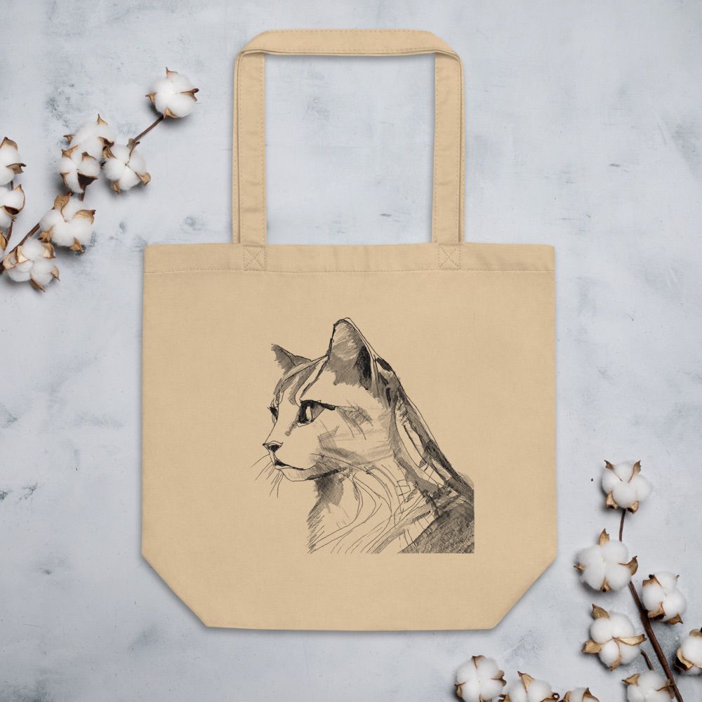 Pencil Drawing Cat | Eco Tote Bag - Gorma & Friends