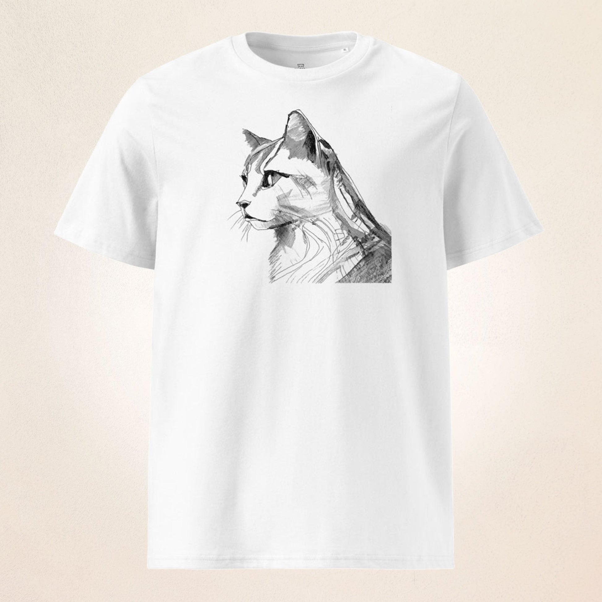 Pencil Drawing Cat | Unisex organic t-shirt - Gorma & Friends