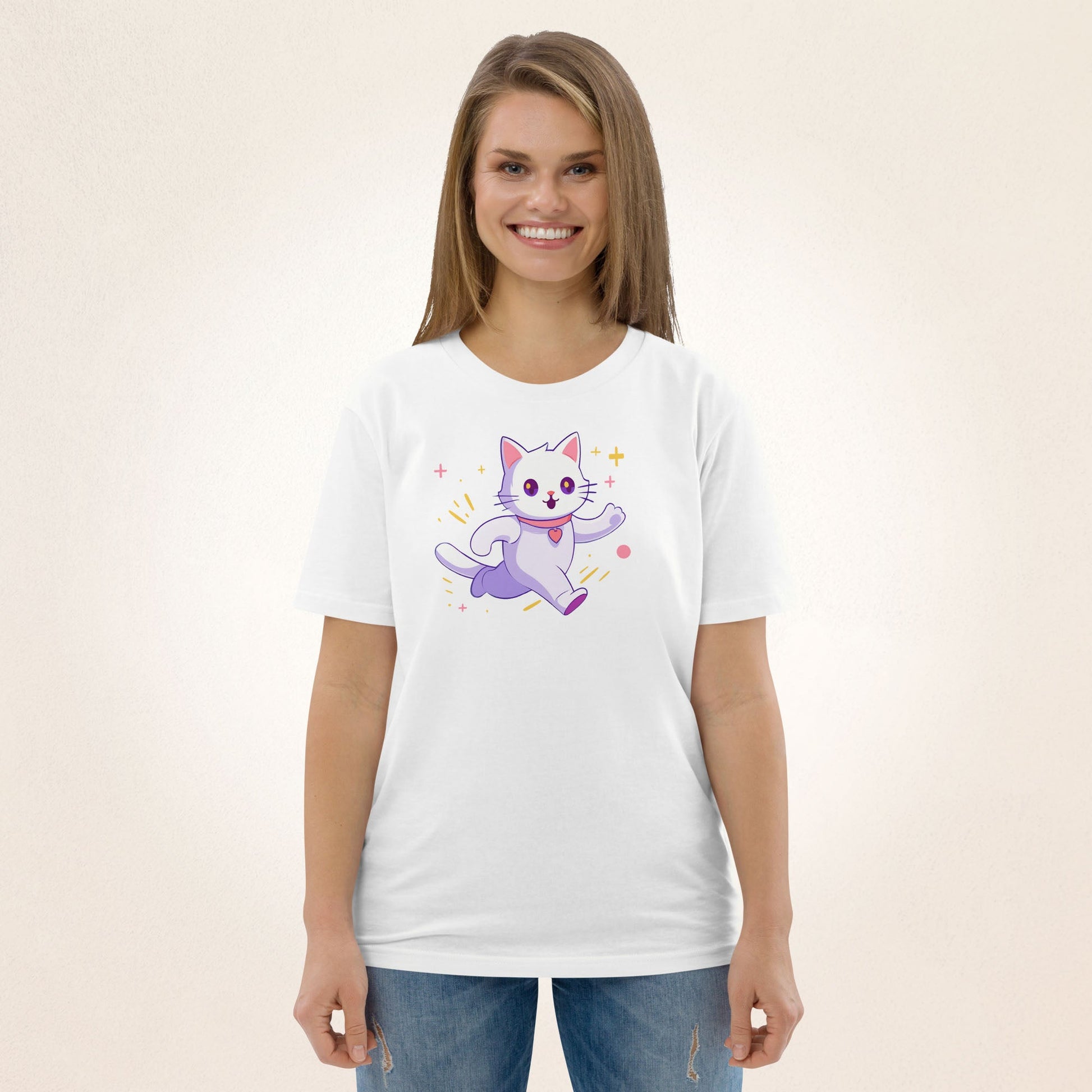 Running Cute Cat | organic cotton t-shirt - Gorma & Friends