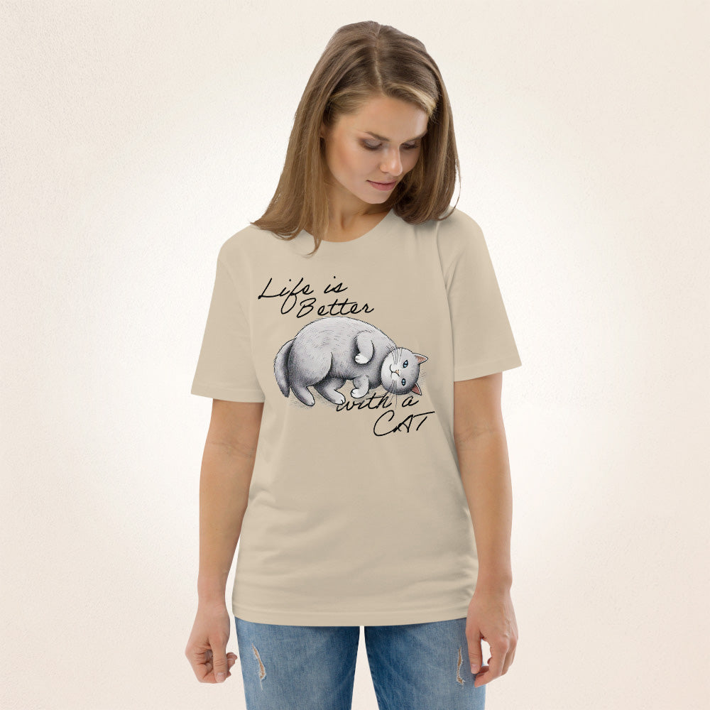 Life is Better with a Cat | organic cotton t-shirt