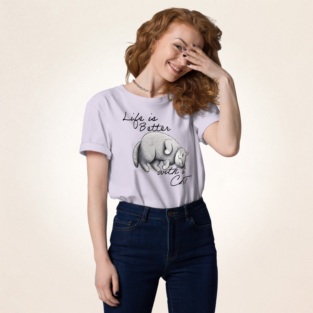 Life is Better with a Cat | organic cotton t-shirt