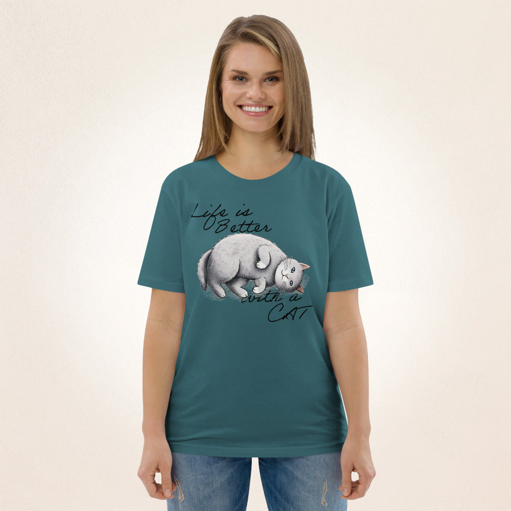 Life is Better with a Cat | organic cotton t-shirt