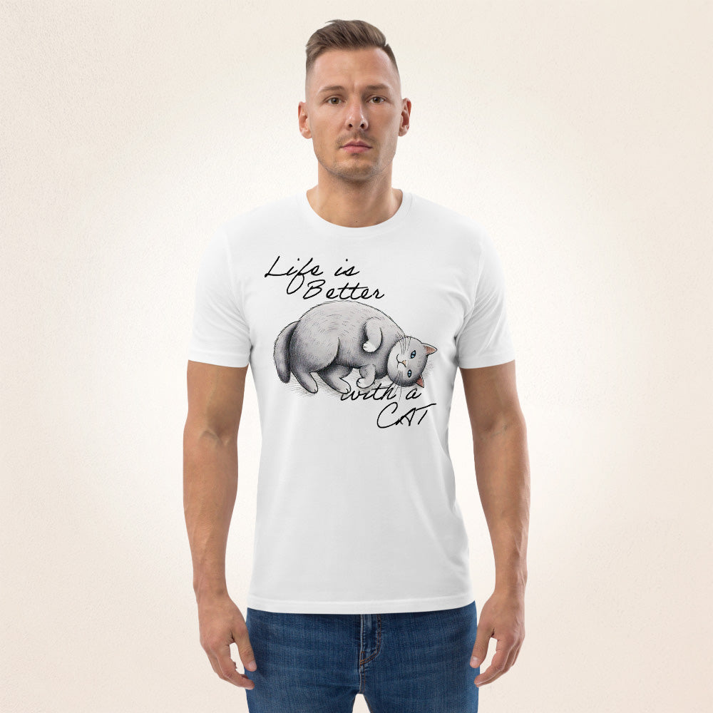 Life is Better with a Cat | organic cotton t-shirt