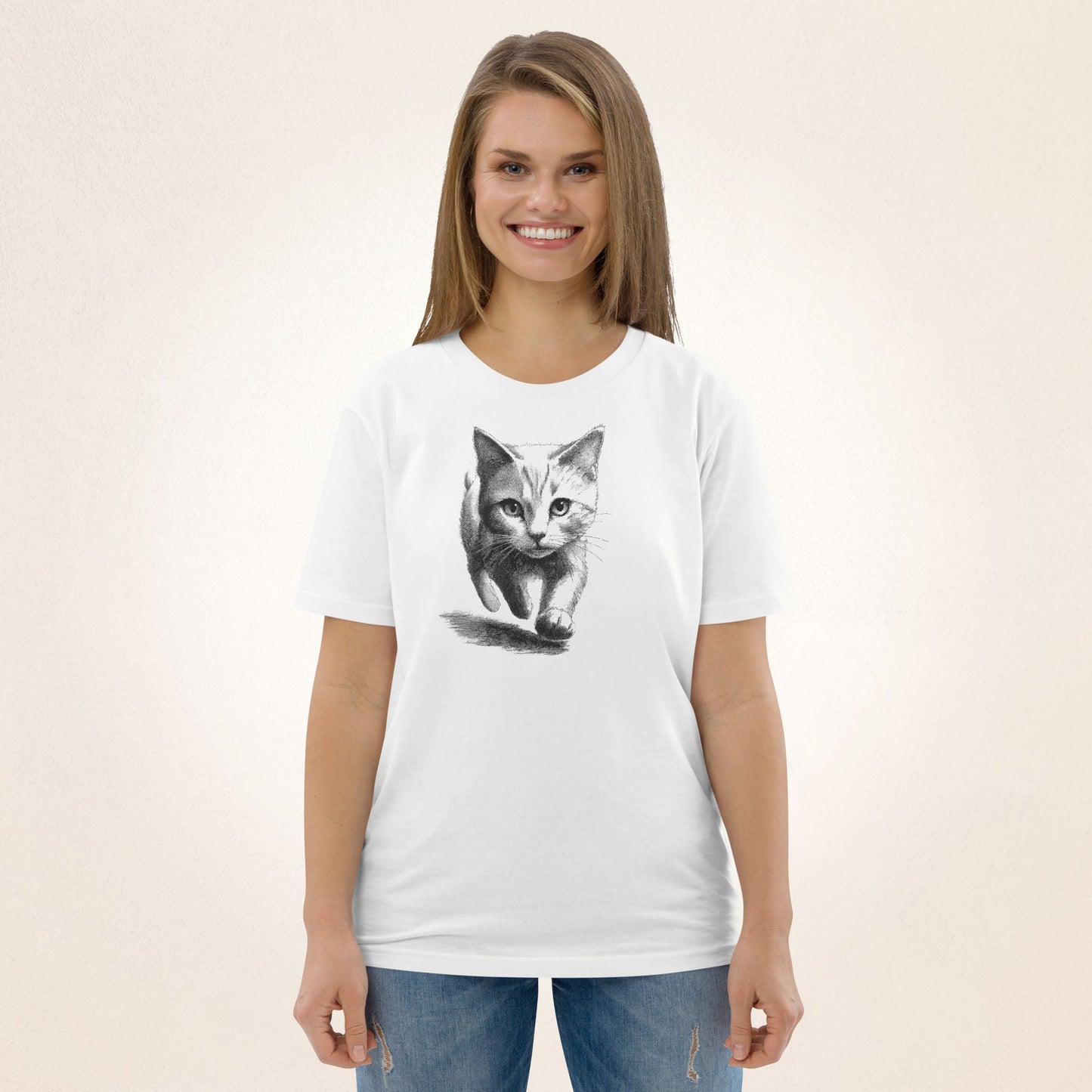 Walking Kitten Sketch | organic cotton t-shirt - Gorma & Friends