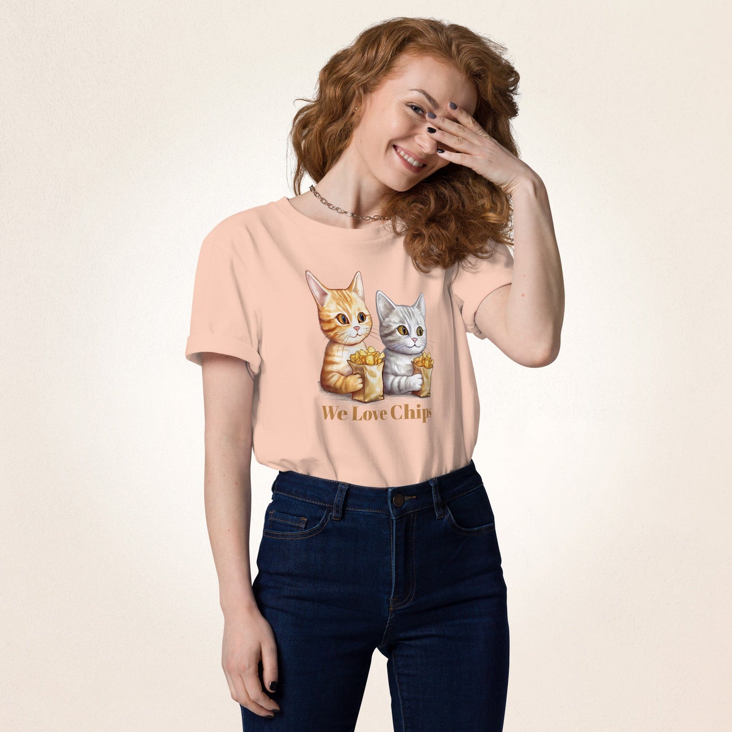 We Love Chips (and Cats) | Unisex organic cotton t-shirt - Gorma & Friends