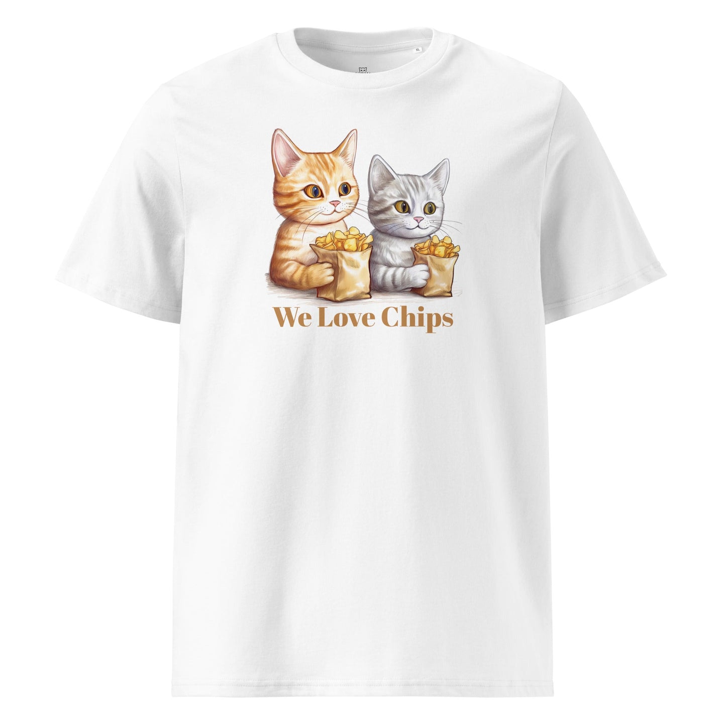 We Love Chips (and Cats) | Unisex organic cotton t-shirt - Gorma & Friends