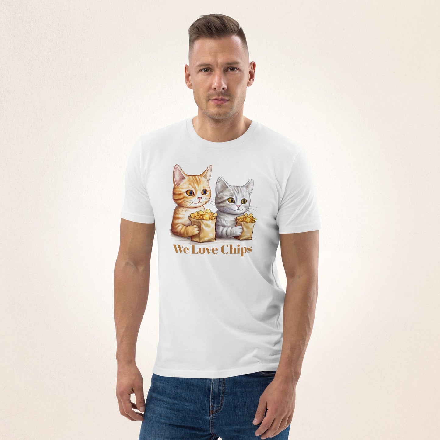 We Love Chips (and Cats) | Unisex organic cotton t-shirt - Gorma & Friends