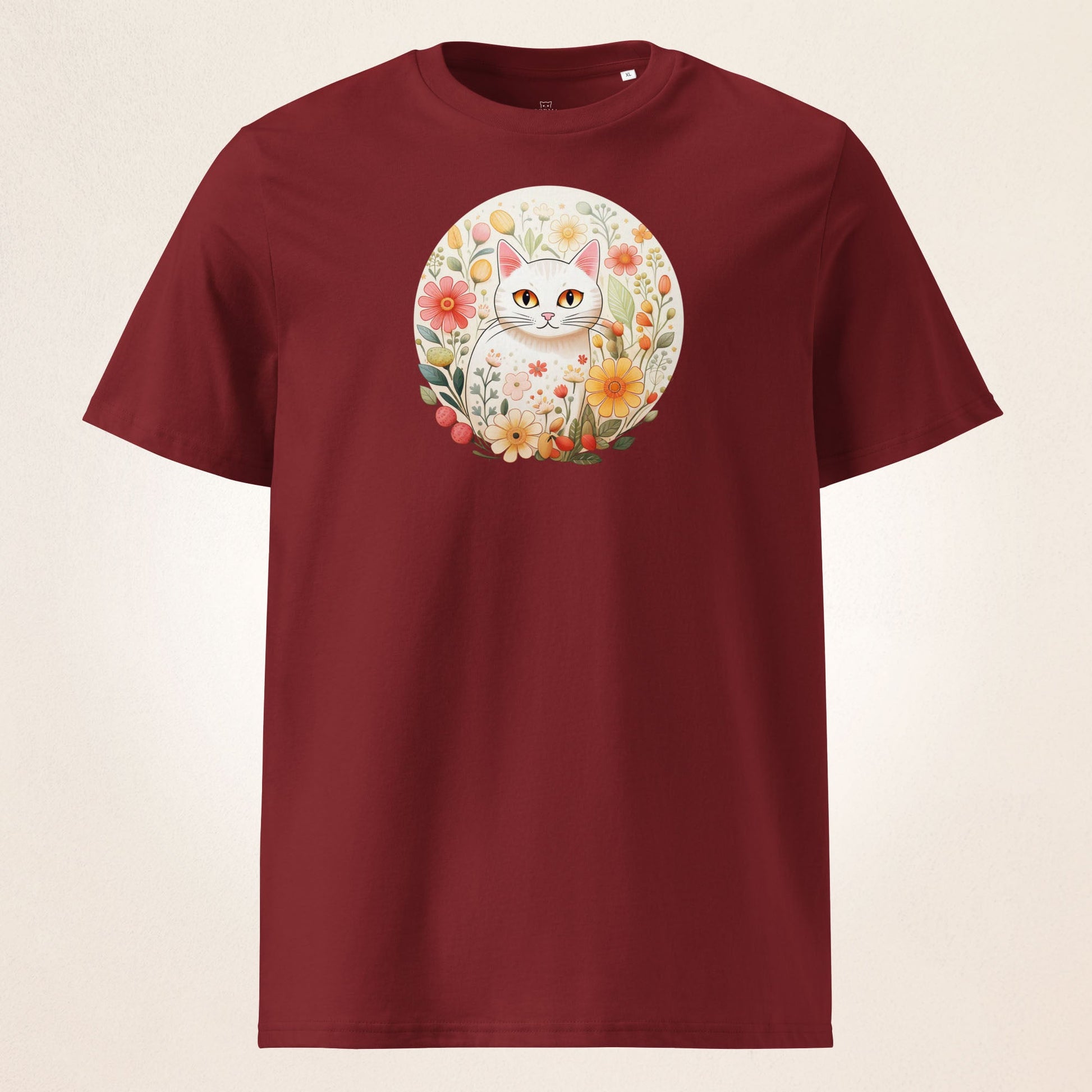 White Cat in Spring | organic cotton t-shirt - Gorma & Friends