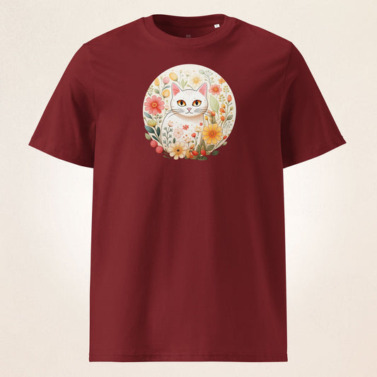 White Cat in Spring | organic cotton t-shirt - Gorma & Friends