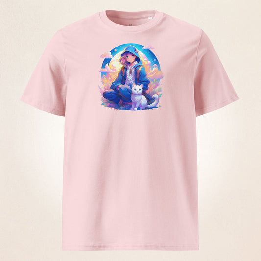 Young witch and White Cat | organic cotton t-shirt - Gorma & Friends