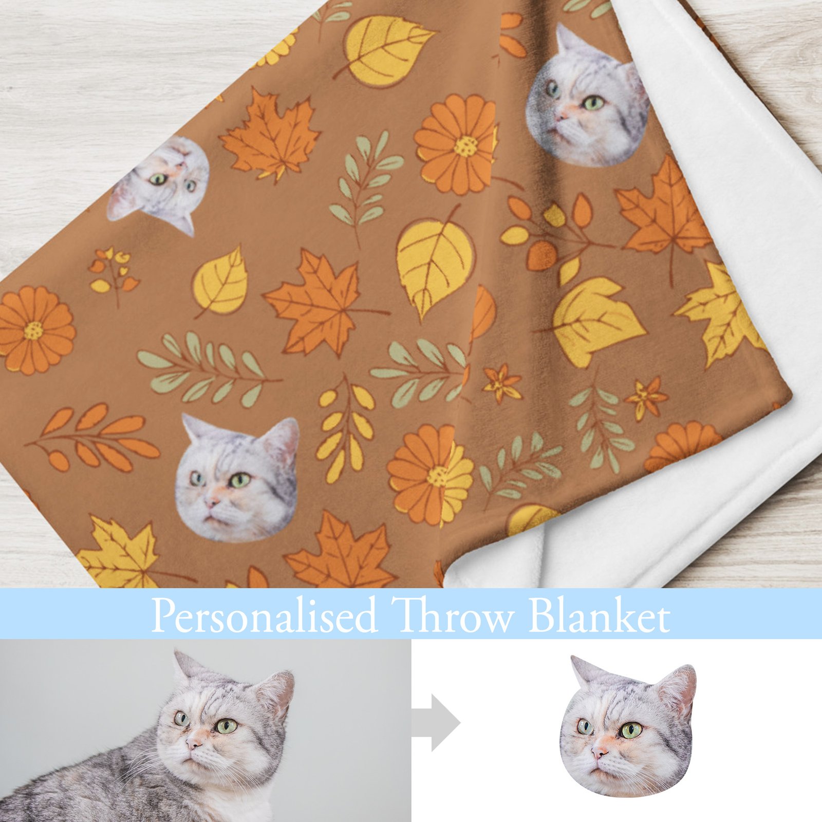 Furry Friend Blanket: Customized Pet Portrait - Autumn Color | 個人化寵物毛氈(秋色) - Image 3