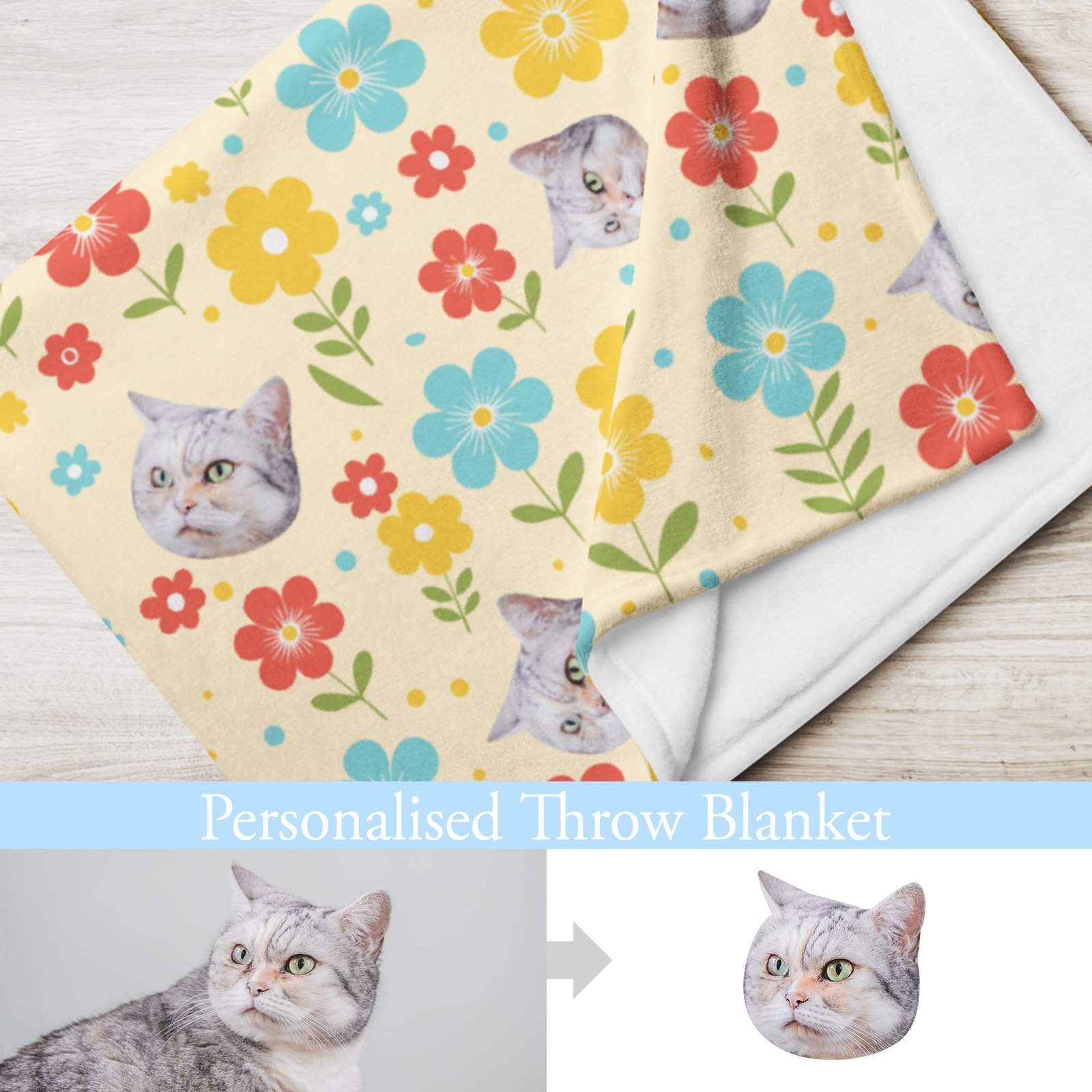 Furry Friend Blanket: Customized Pet Portrait - Summer Color | 個人化寵物毛氈(夏色) - Image 3
