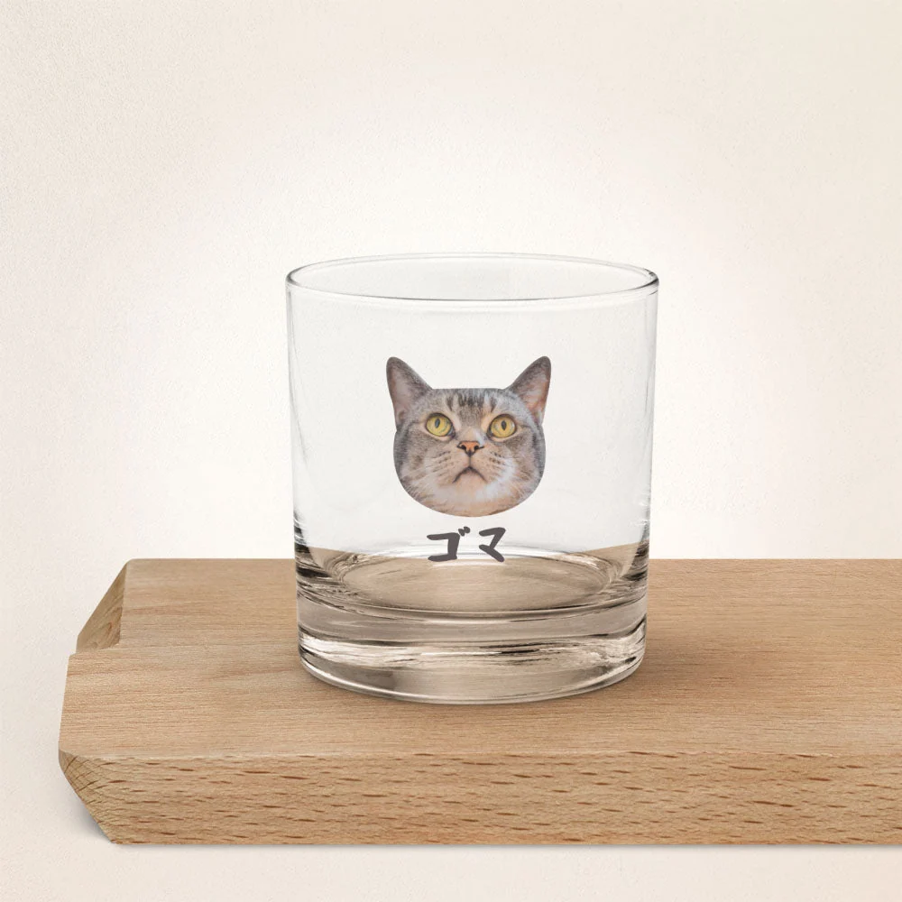 Personalized Rock Glass with Cat & Japanese Katakana - Image 8