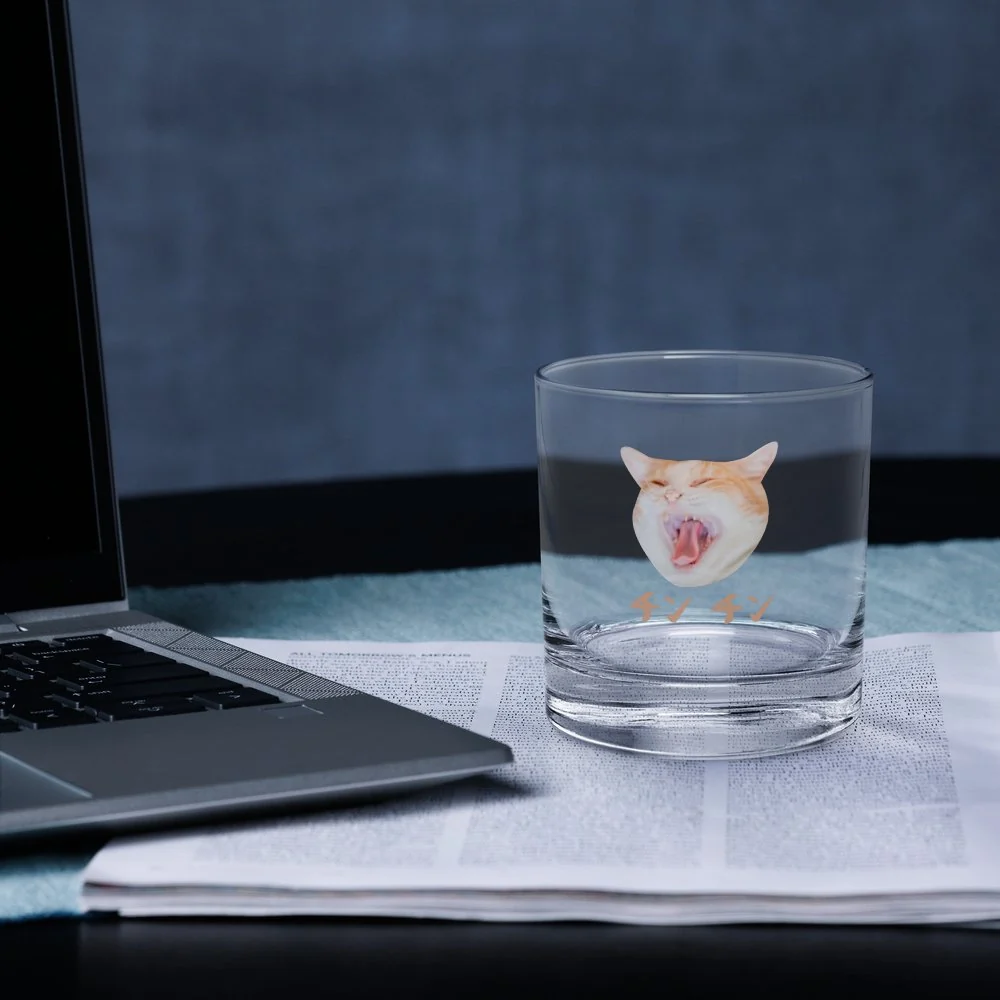 Personalized Rock Glass with Cat & Japanese Katakana - Image 9