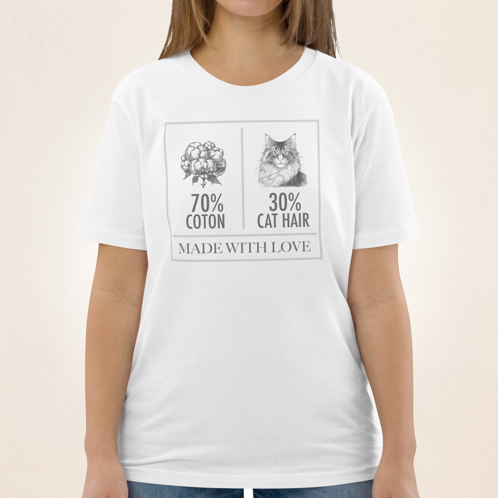 30% Cat Hair 70% Cotton | organic cotton t-shirt - Image 6