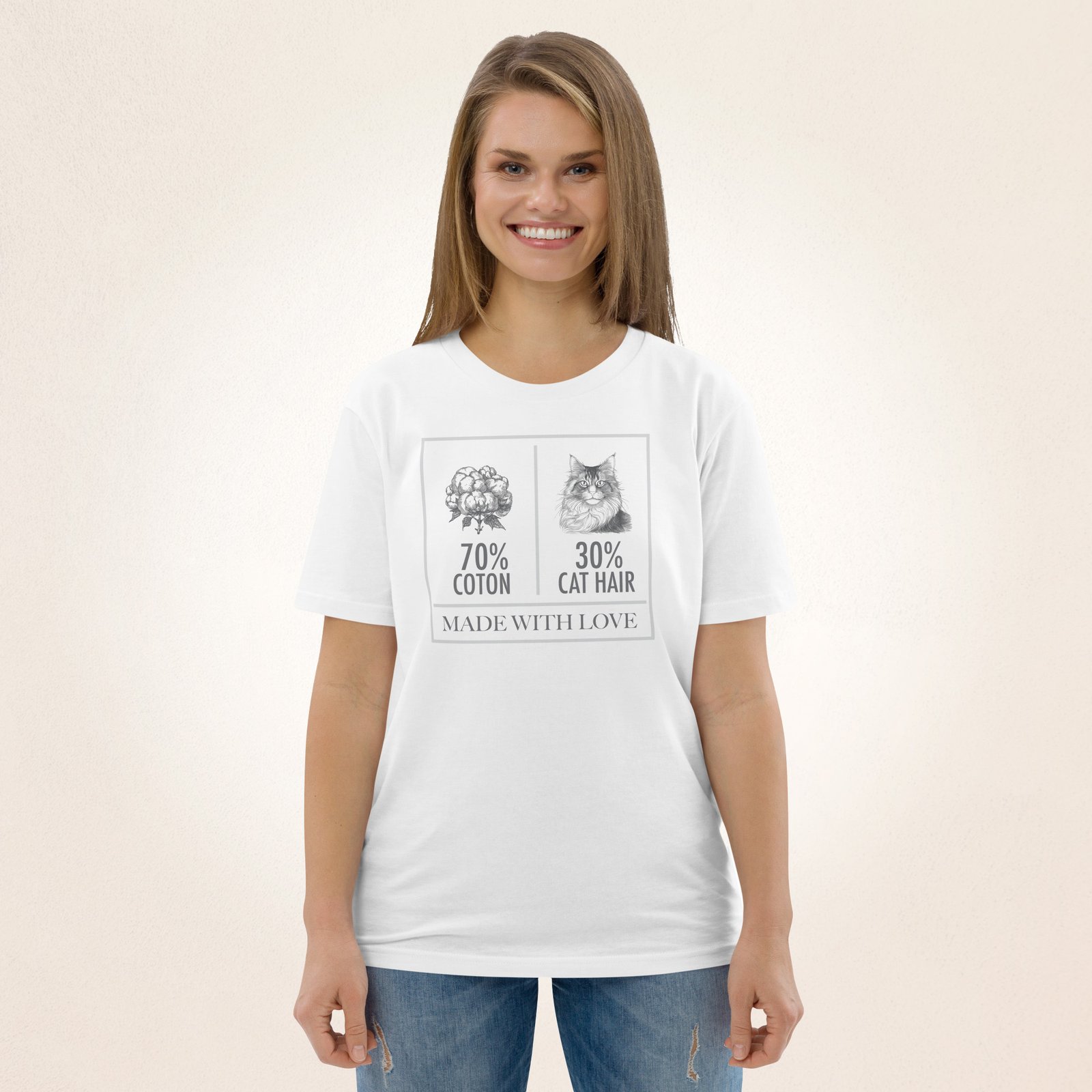 30% Cat Hair 70% Cotton | organic cotton t-shirt - Image 7