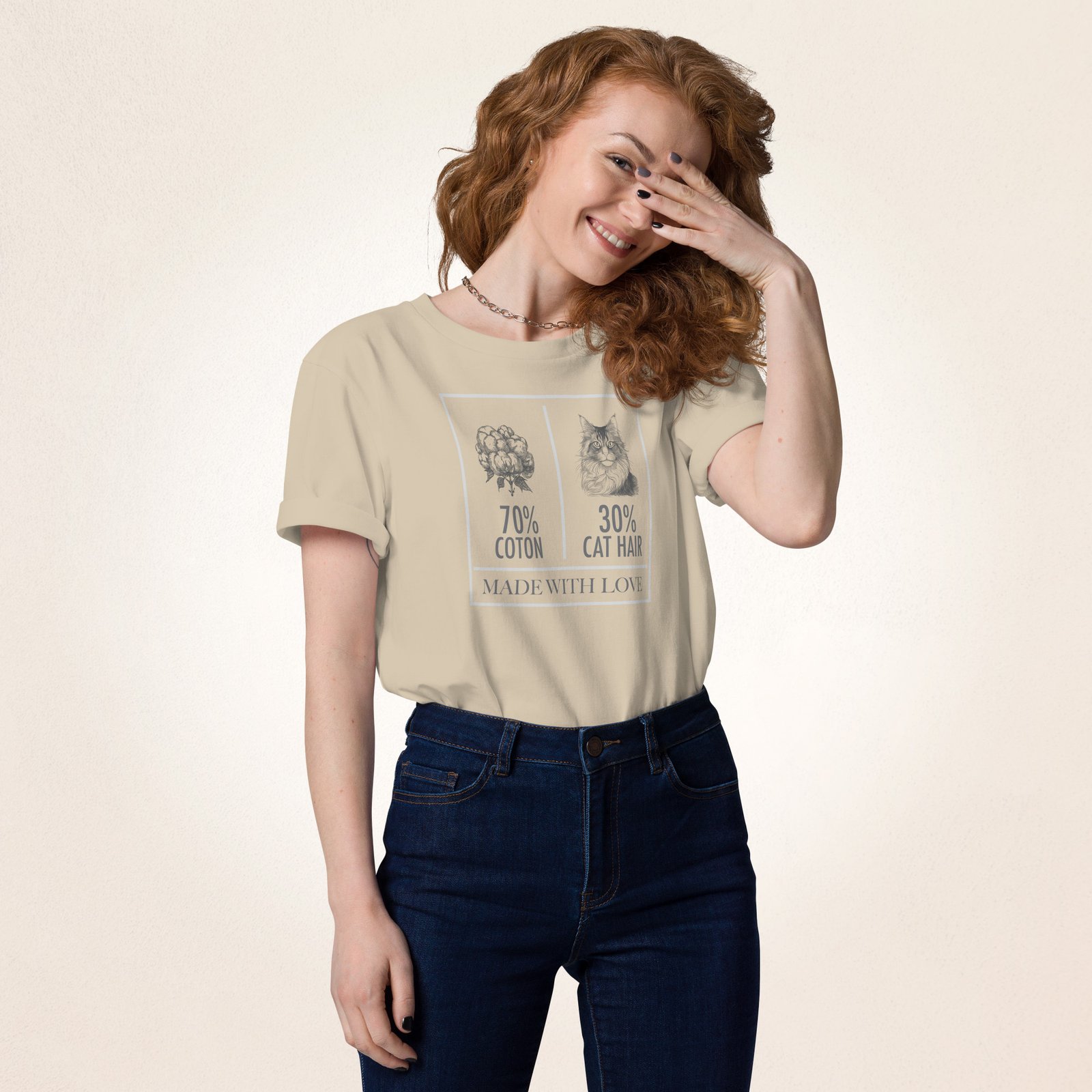 30% Cat Hair 70% Cotton | organic cotton t-shirt - Image 8