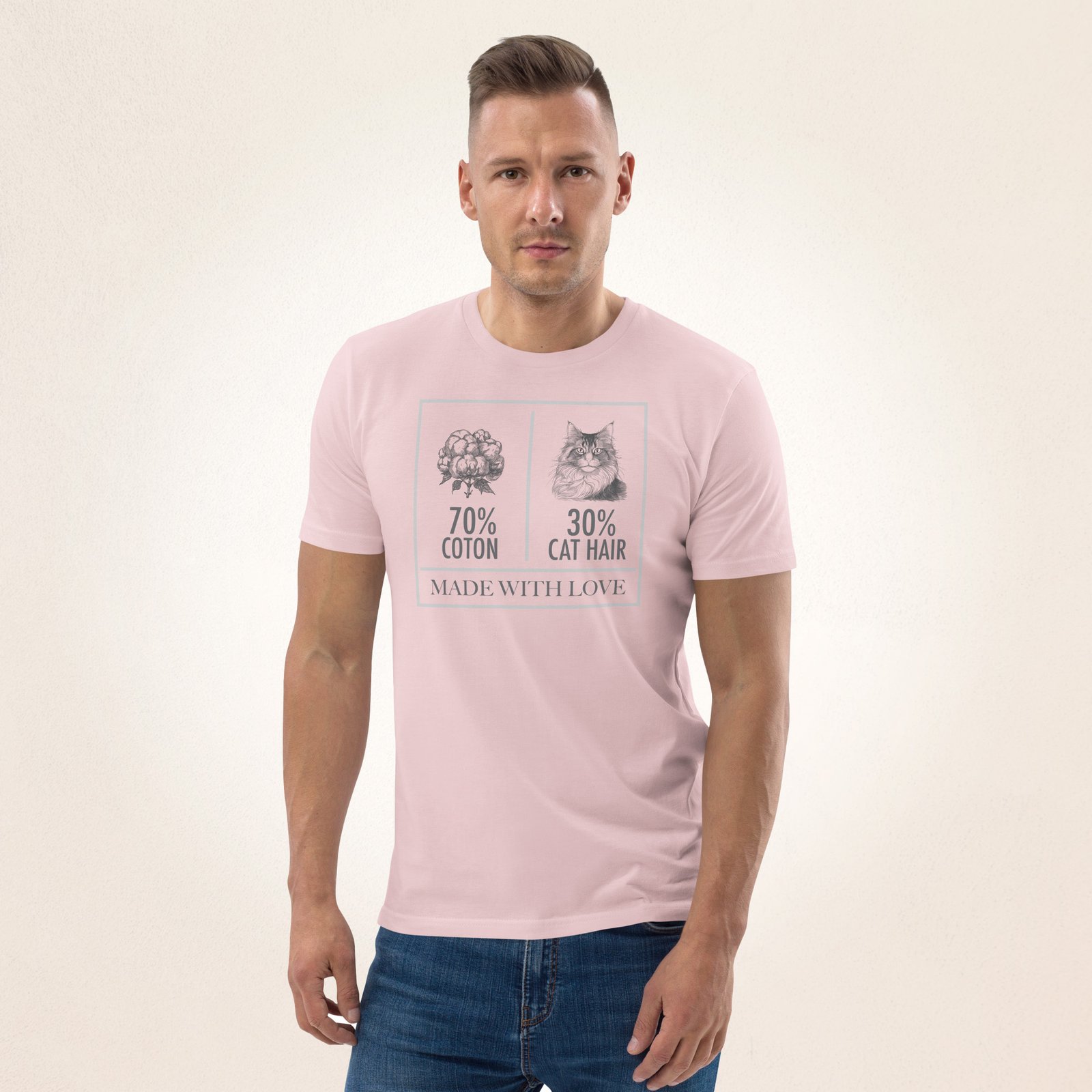 30% Cat Hair 70% Cotton | organic cotton t-shirt - Image 9