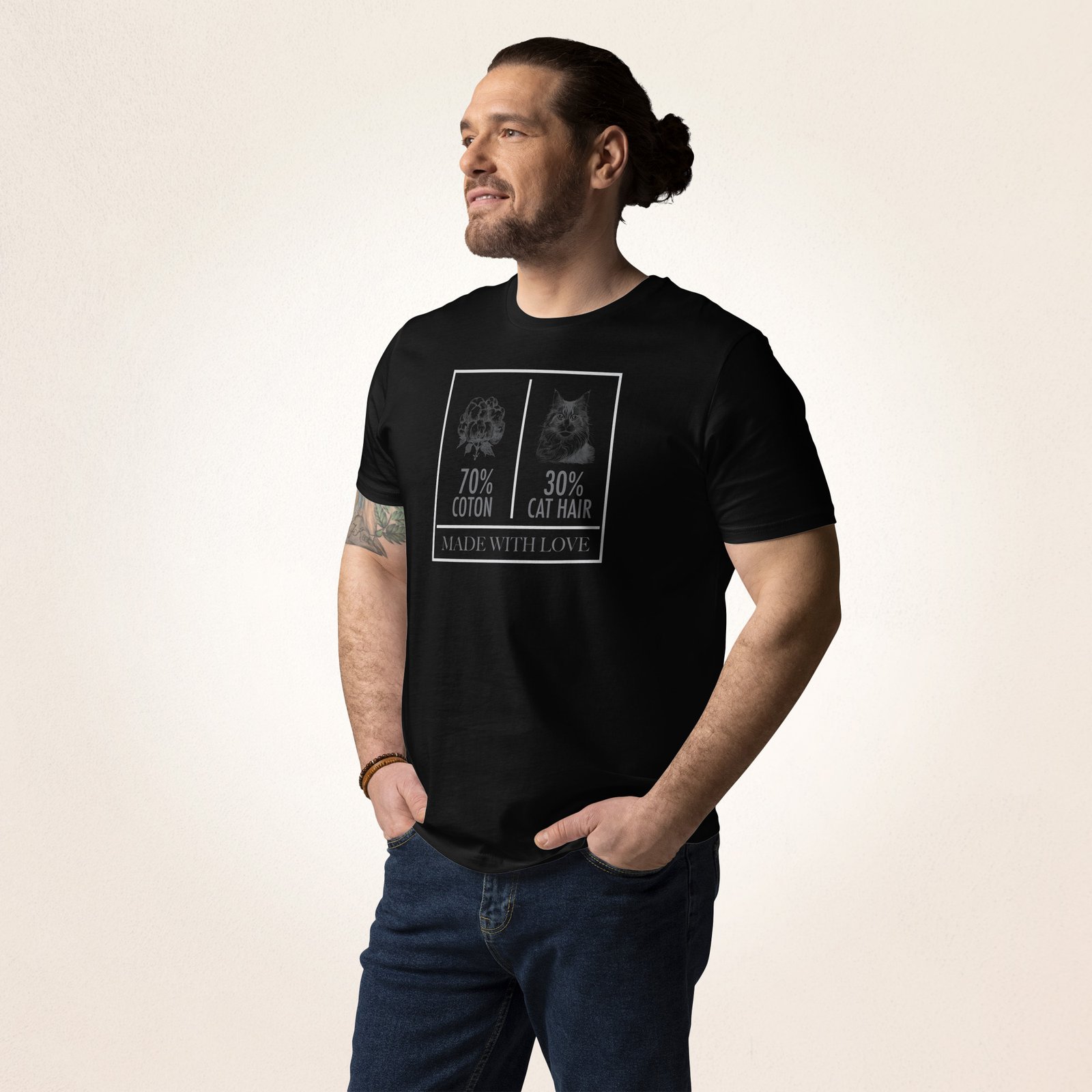30% Cat Hair 70% Cotton | organic cotton t-shirt - Image 10