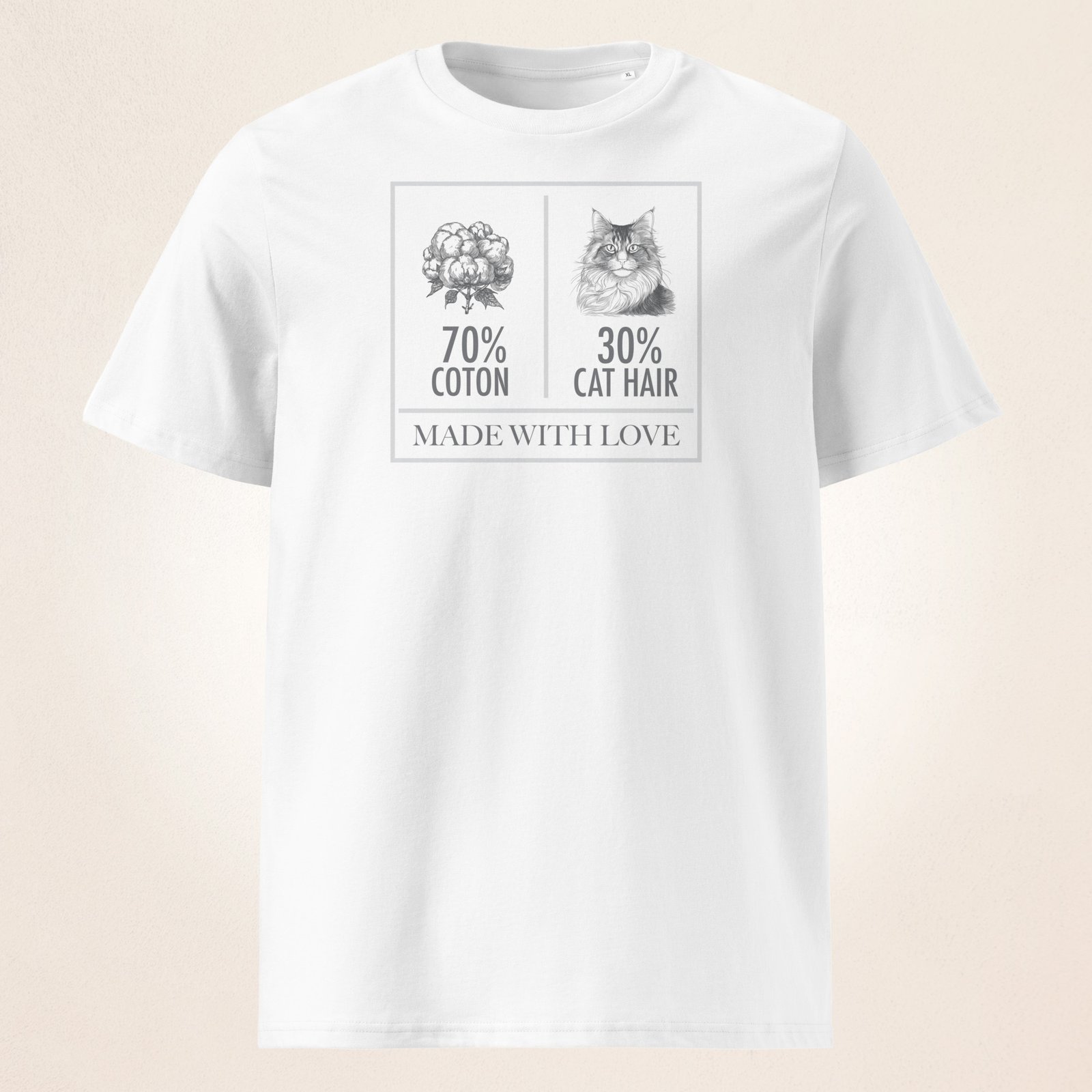 30% Cat Hair 70% Cotton | organic cotton t-shirt