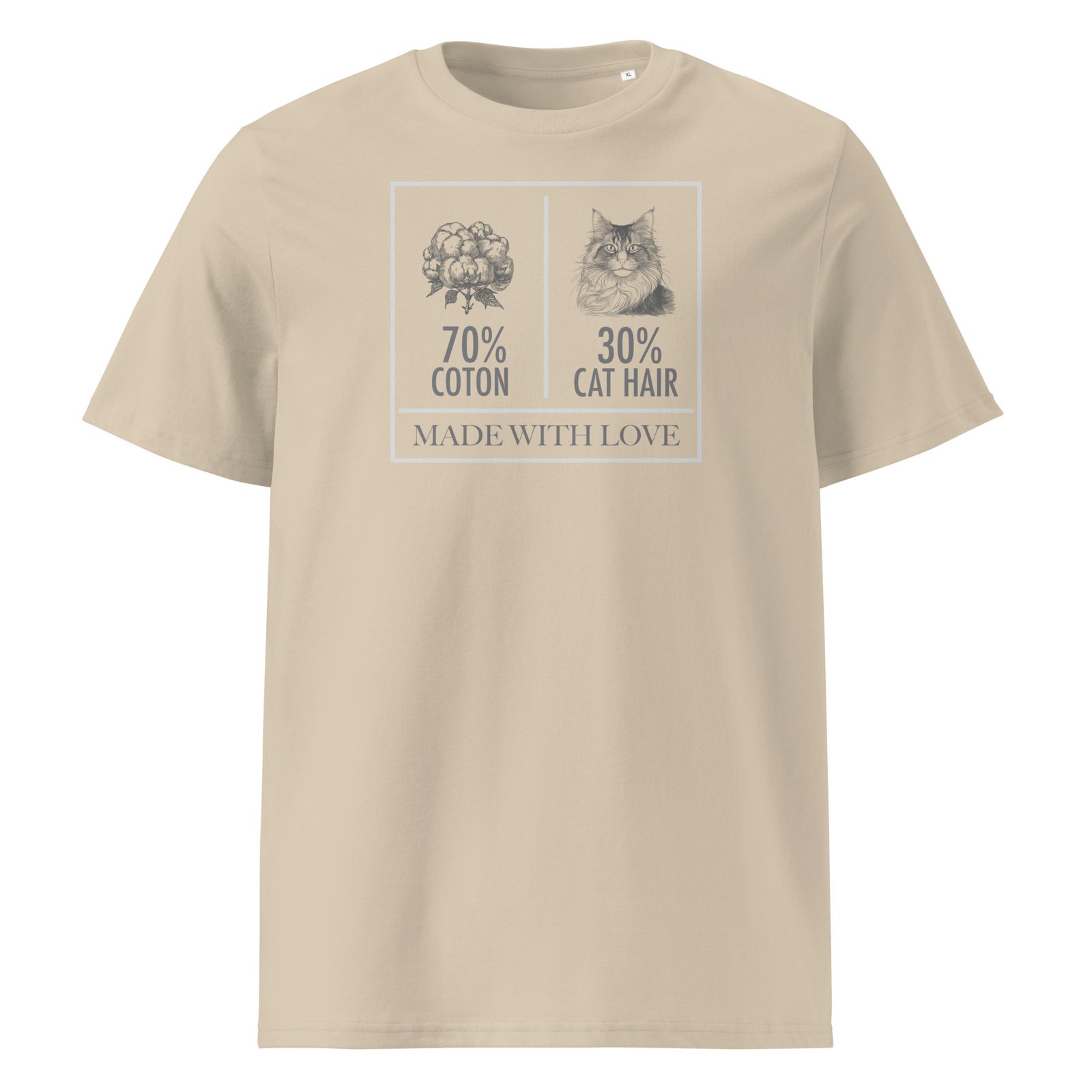 30% Cat Hair 70% Cotton | organic cotton t-shirt - Image 4