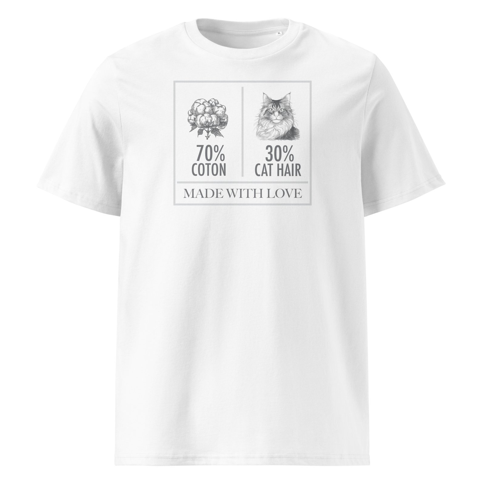 30% Cat Hair 70% Cotton | organic cotton t-shirt - Image 2